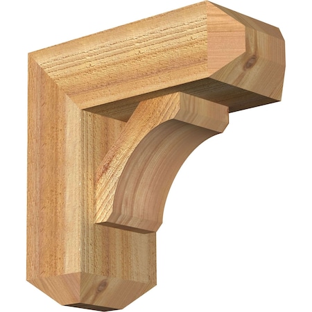 Ekena Millwork Legacy Craftsman Rough Sawn Bracket w/ Offset Brace, Western Red Cedar, 6"W x 14"D x 14"H BKT0604X14X14LEC04RWR